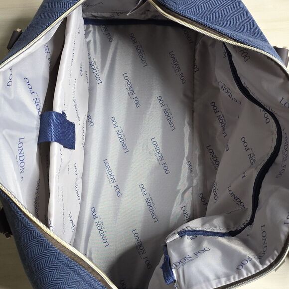 London Fog Yorkshire Large Satchel Bag Navy Blue New with Tags - Picture 10 of 13